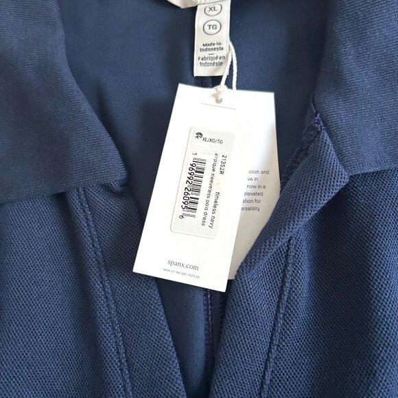 Spanx Women Sz XL Navy Sleeveless AirEssentials Pique Polo Tank Dress Abraham's - Picture 6 of 11